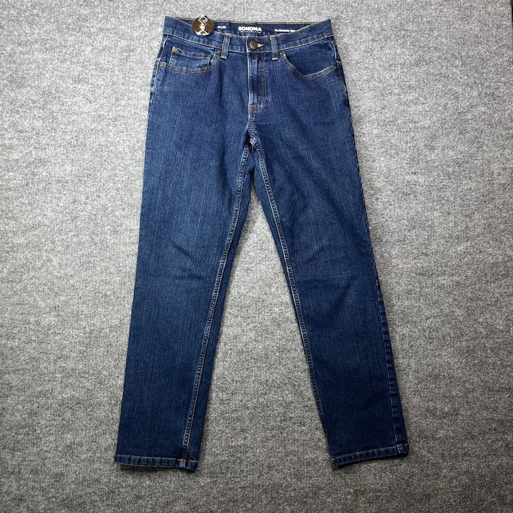Sonoma The Everyday Jeans Men's Blue Denim Regular Fit Classic Straight - 31X29